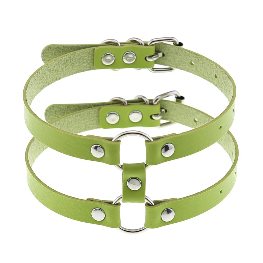 Colliers de personnalité simples en cuir de style gothique à double rangée