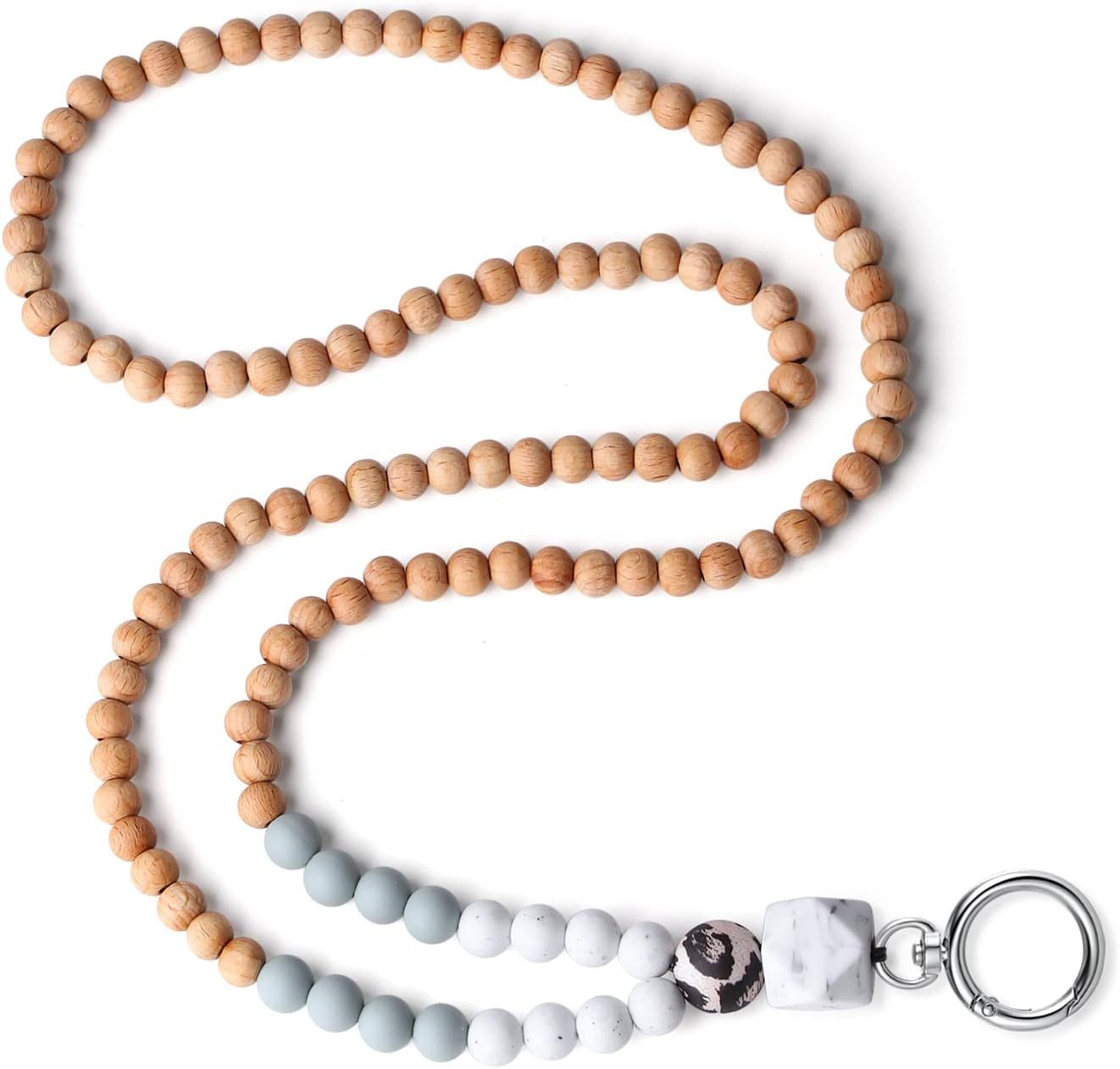 Lanière pour femmes, perles en Silicone, certificat de travail, colliers à la mode