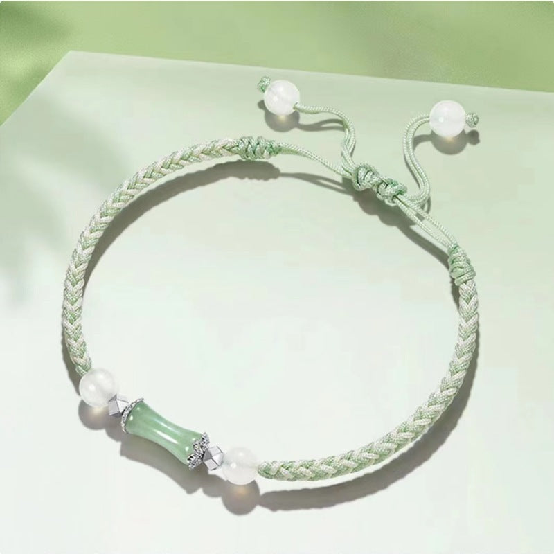 Handgefertigte Hochhaus-Armbänder aus natürlichem schwarzem Achat-Bambus
