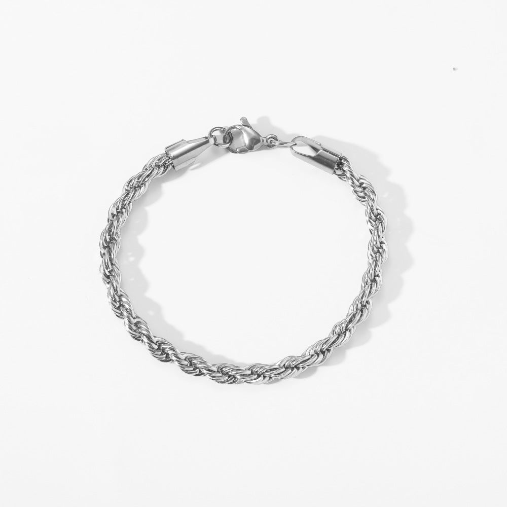 Men's Steel Hemp Flowers Chain Twisted String Bracelets