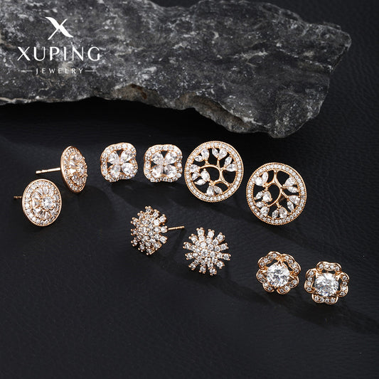 Women's With Zirconium Fashion Sweet Flower For Earrings