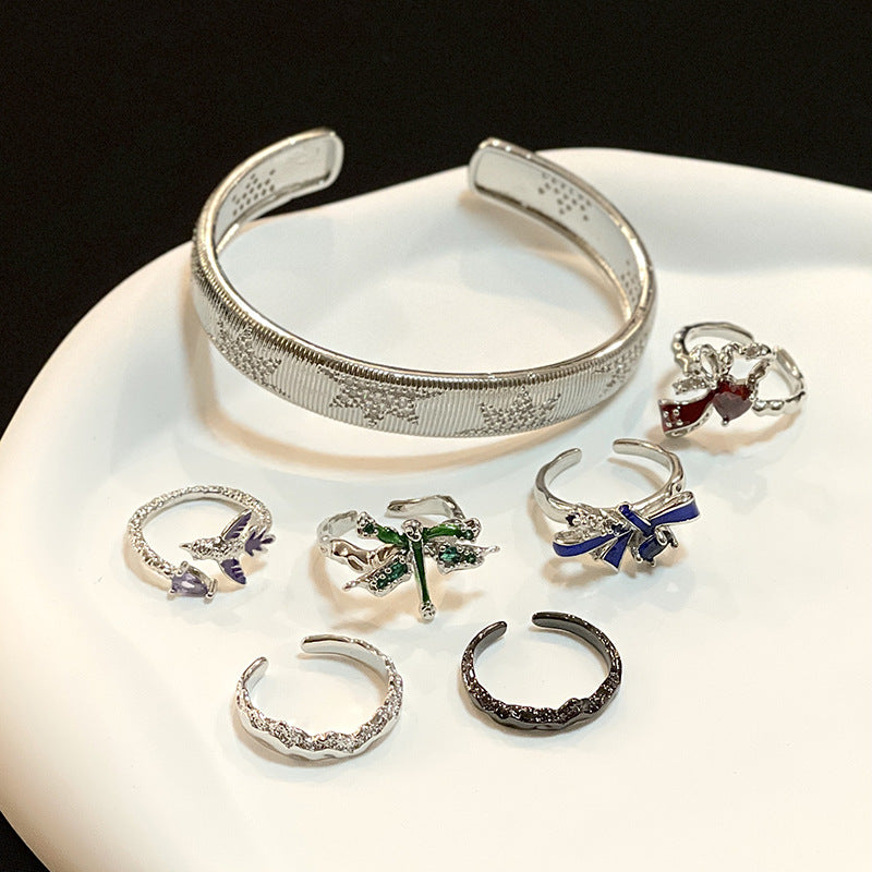 Women's Open Cold Wind Design French Style Rings