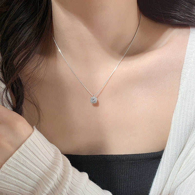 Women's Commute Summer Ornament Flash Cube Sugar Jeweled Pendant Necklaces