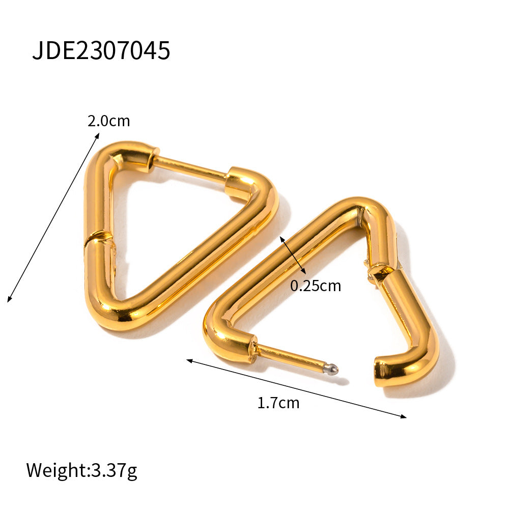 Women's Style Elegant Titanium Steel Stainless Gold Earrings