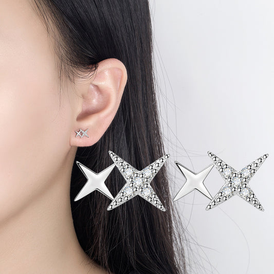 Women's Star Ear Simple Zircon Shiny Diamond Earrings