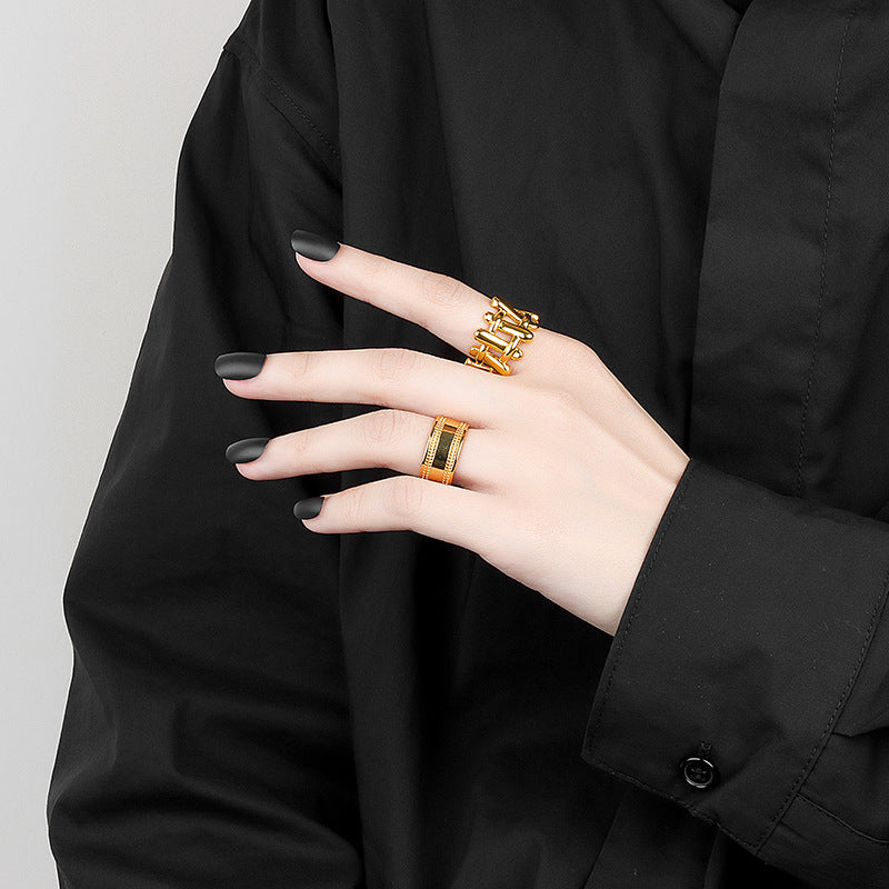 Leaf Fashion Retro Distressed Olive Branch Rings