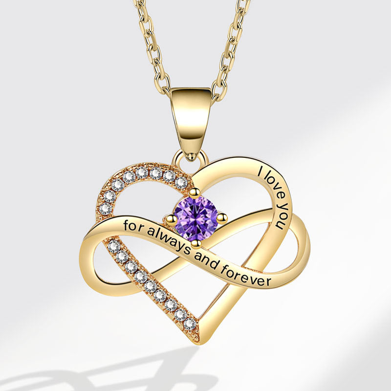 Colliers simples en forme de coeur avec micro incrustation de mode lettrage