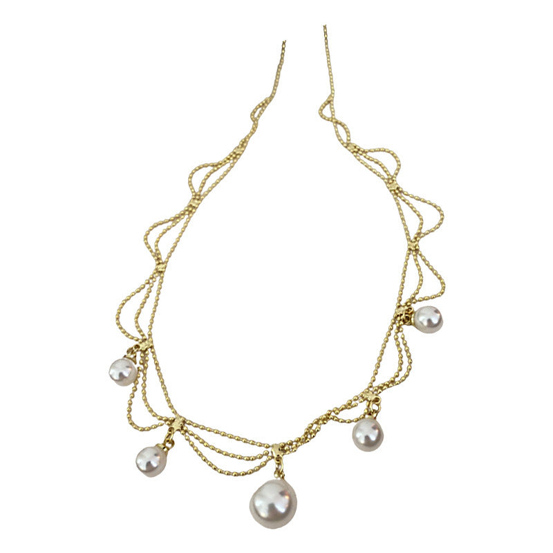 Vintage perle gland femme été léger luxe avancé colliers