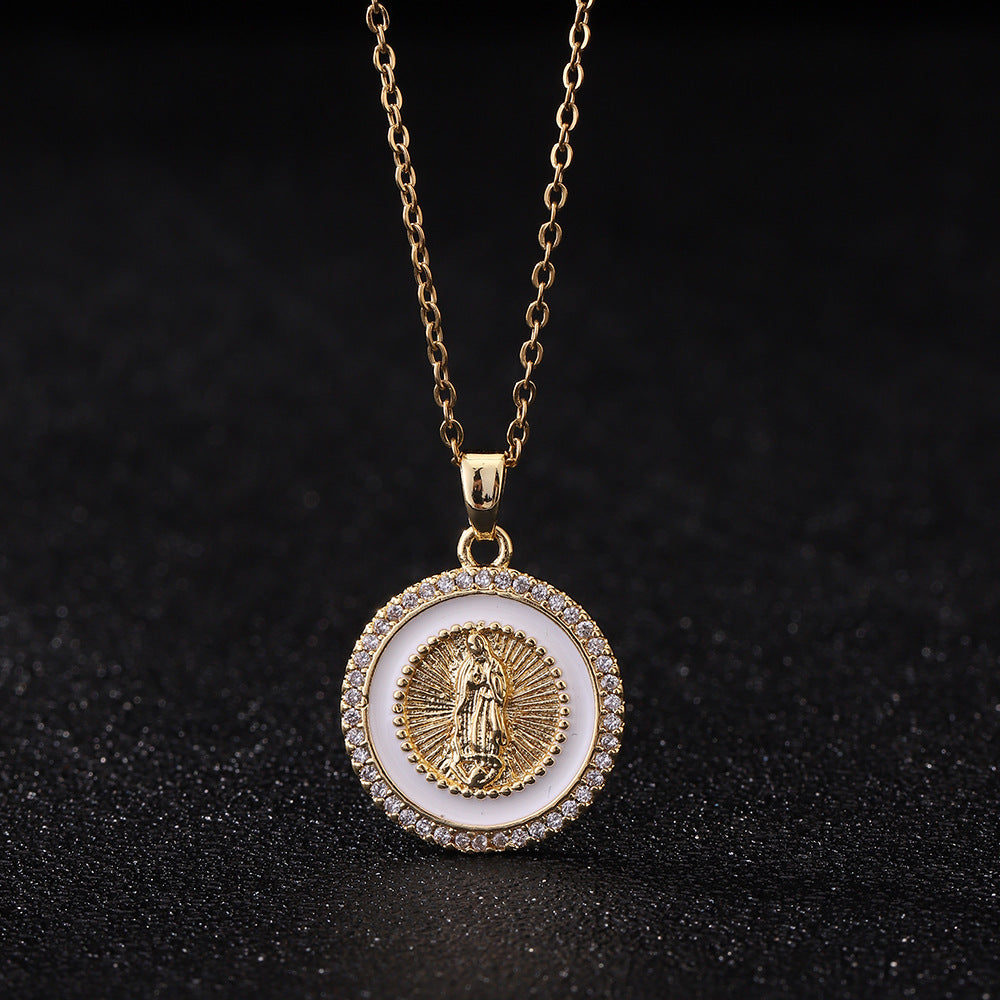 Virgin Mary Pendant Female Light Luxury Necklaces