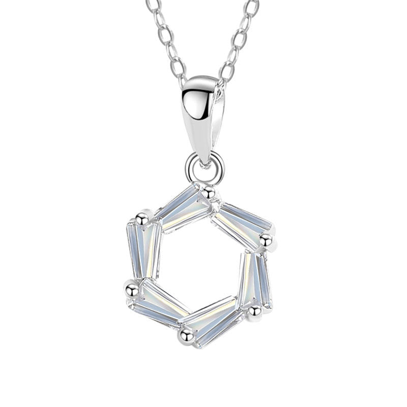 Women's Sier Cold Geometric Circle Simple Clavicle Necklaces