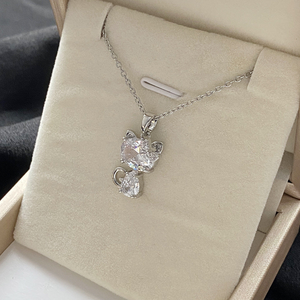 Micro Inlaid Zircon Flower Short Style Versatile Necklaces