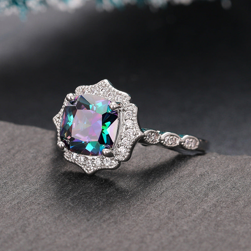 Female Week Commemorative Gift Color Bridal Wedding Rings