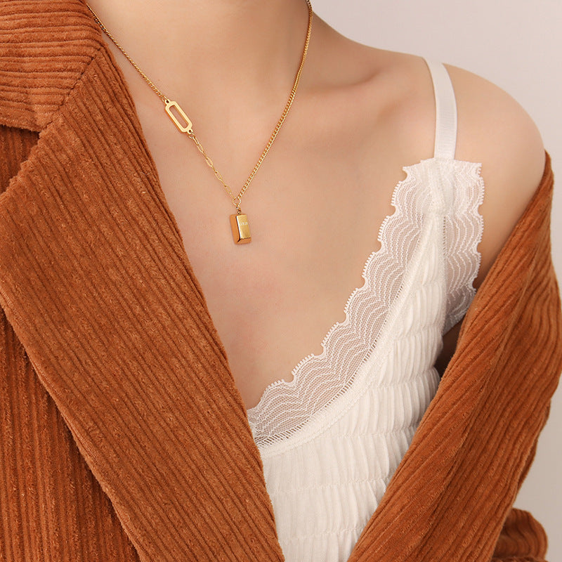 Luxury Double-sided Pendant Stitching Simple Trendy Necklaces