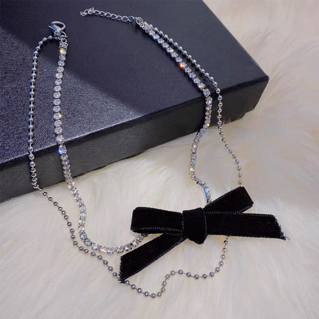 Women's Pure Desire Style Veet Bow Ornament Necklaces