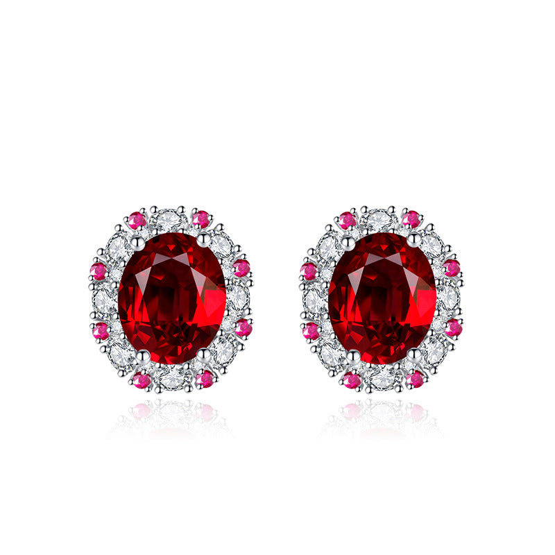 Women's Elegant Oval Zircon Simple Party Jewelry Ornament Earrings