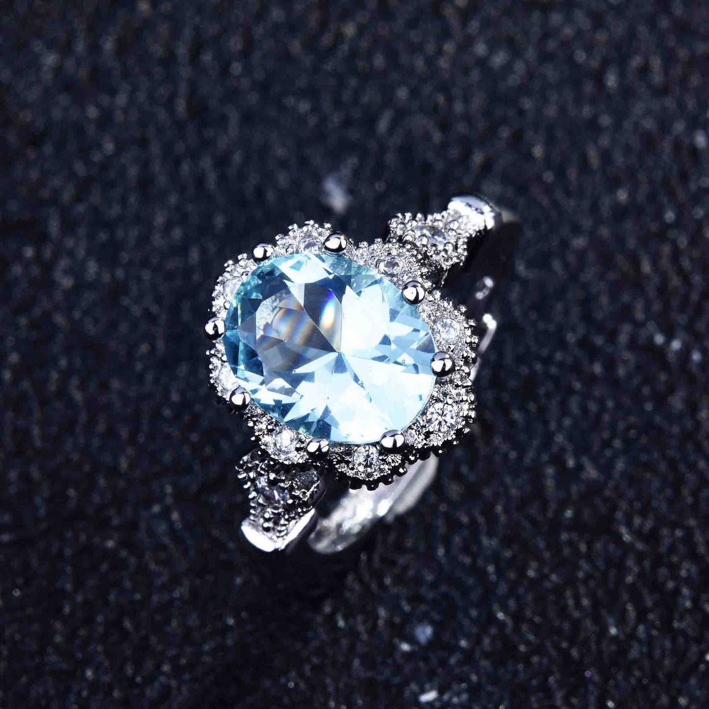 Damen-Ringe aus Sterlingsilber mit Topas-Beschichtung und eingelegten Edelsteinen