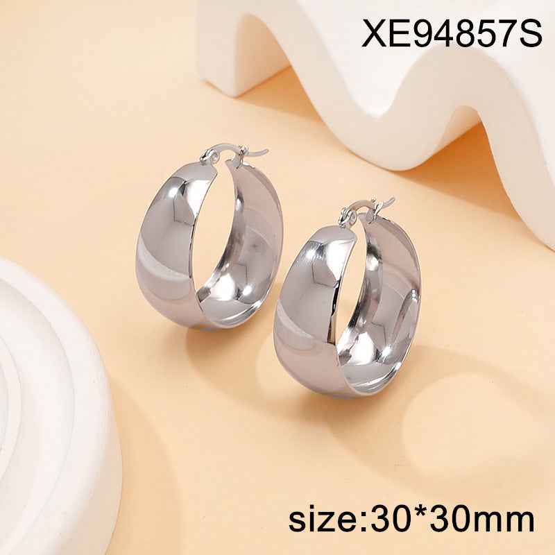 Women's Steel Gold-plated High-grade Exaggerated Geometry Ear Light Earrings