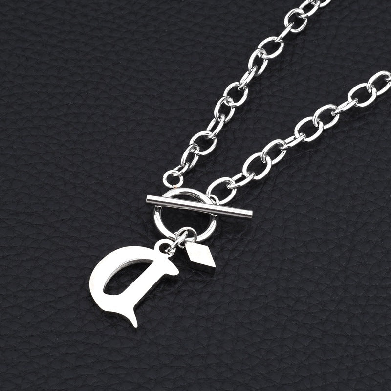 Chaîne de clavicule pendentif anglais colliers en acier titane