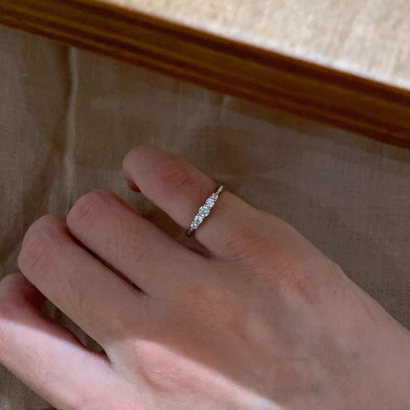 Row Diamond Design Light Luxury High Sense Finger For Ring