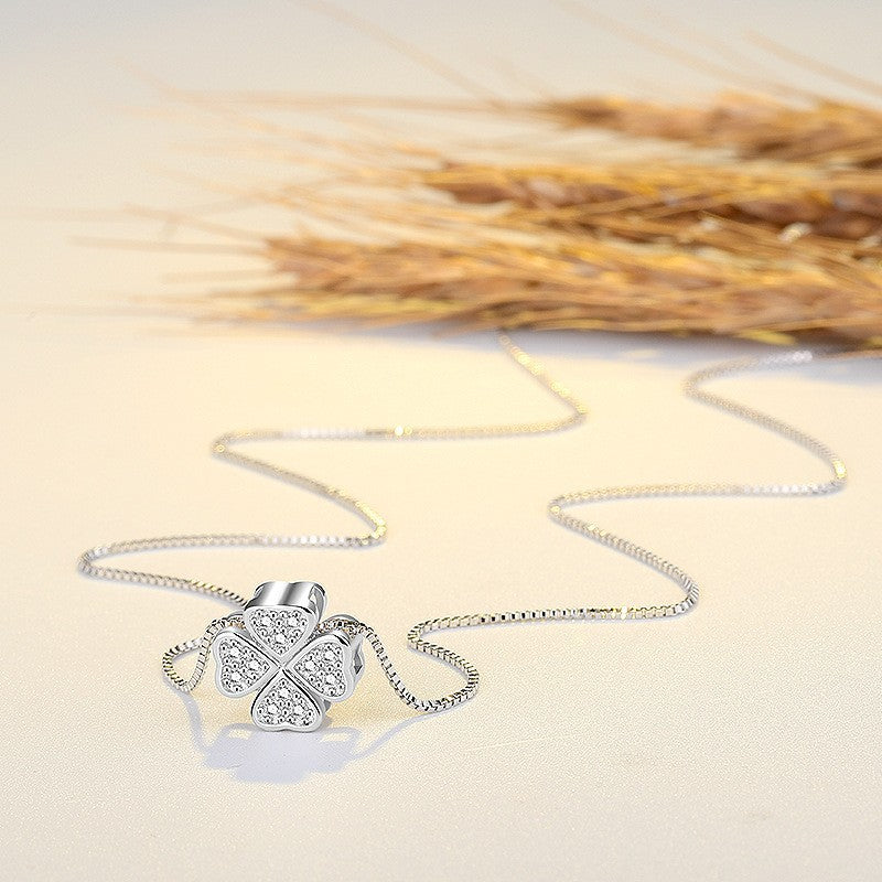 Female Clavicle Chain Clover Jewelry Pendant Simple Birthday Necklaces