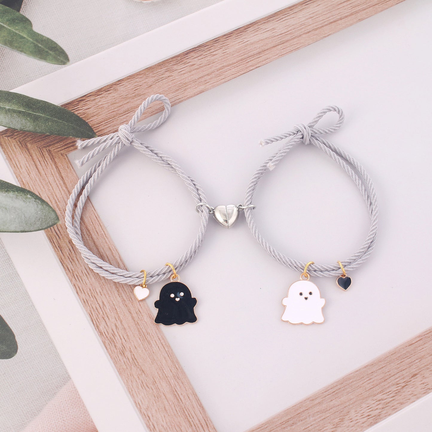 Damen & Herren Band Rope Love Magnet Halloween Ghost Armbänder