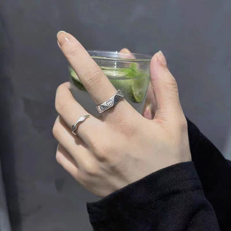 Smiley Retro Opening Design High-grade Simple Rings