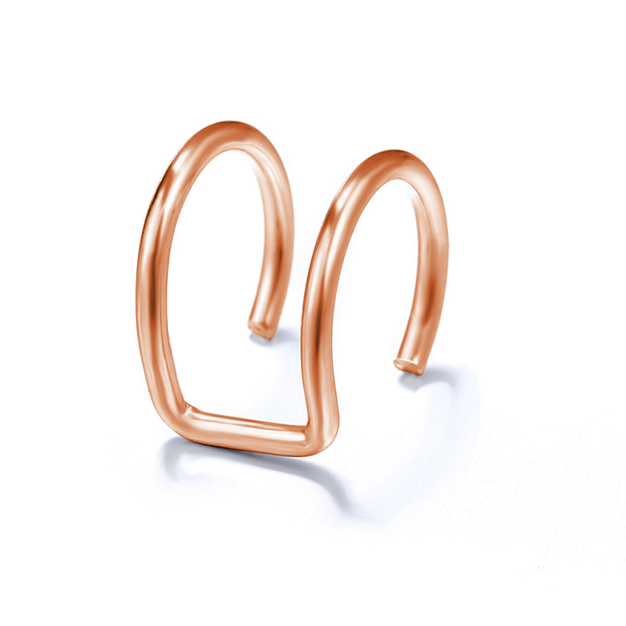 Simple Lines Spot Drill Double Personality Ear Clip