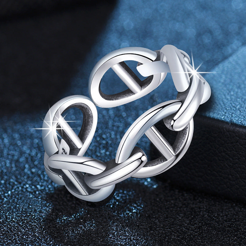 Women's Chain Fashion Personality Thai Sier Double Rings