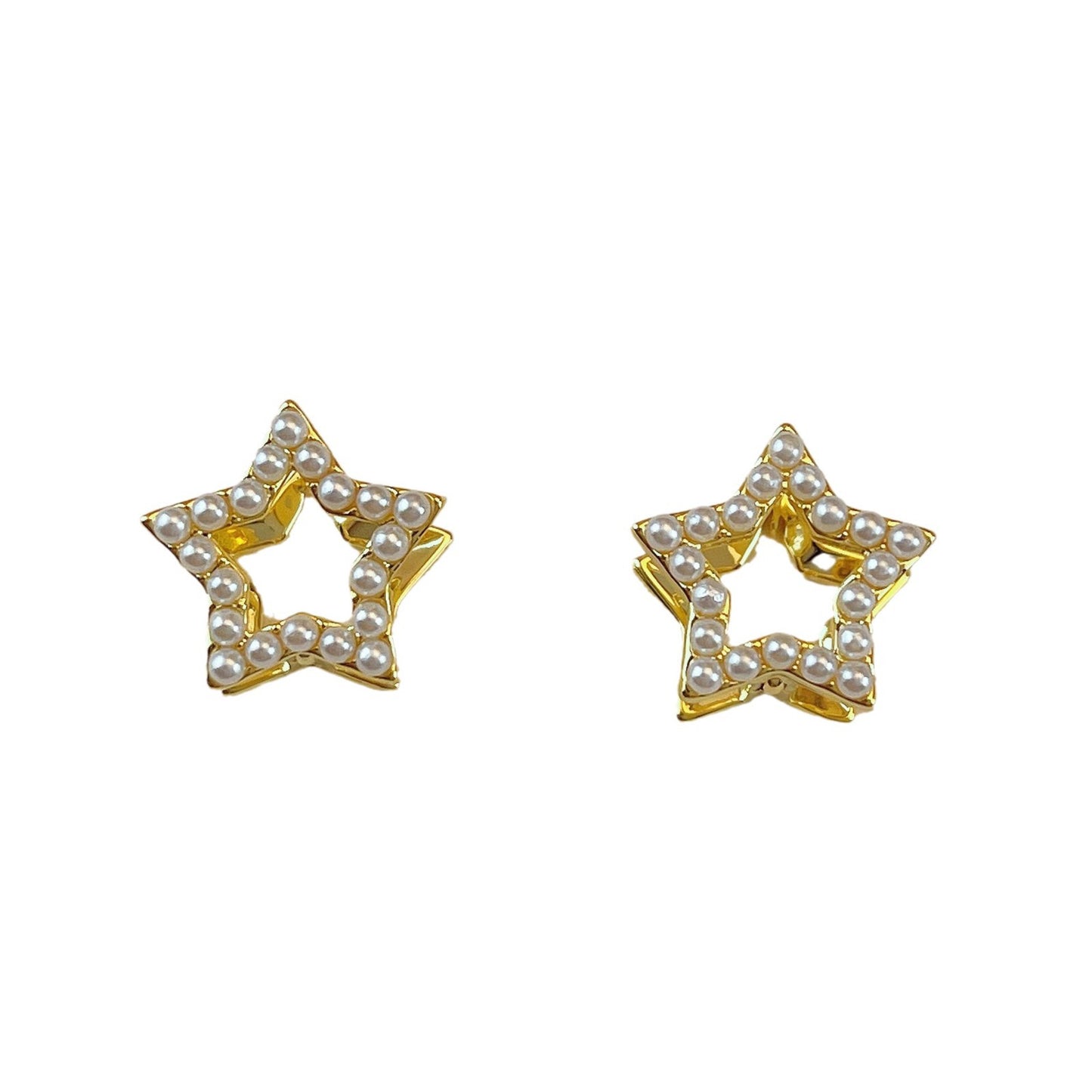 Women's Small And Exquisite Pearl Five-pointed Star Earrings