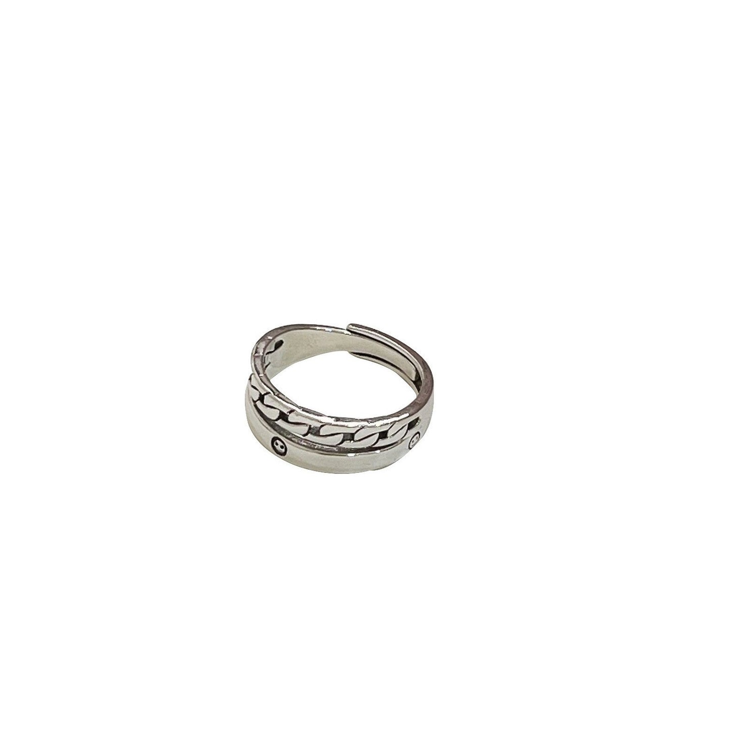 Bagues d'indexation féminines pentagramme de style industriel en argent sterling