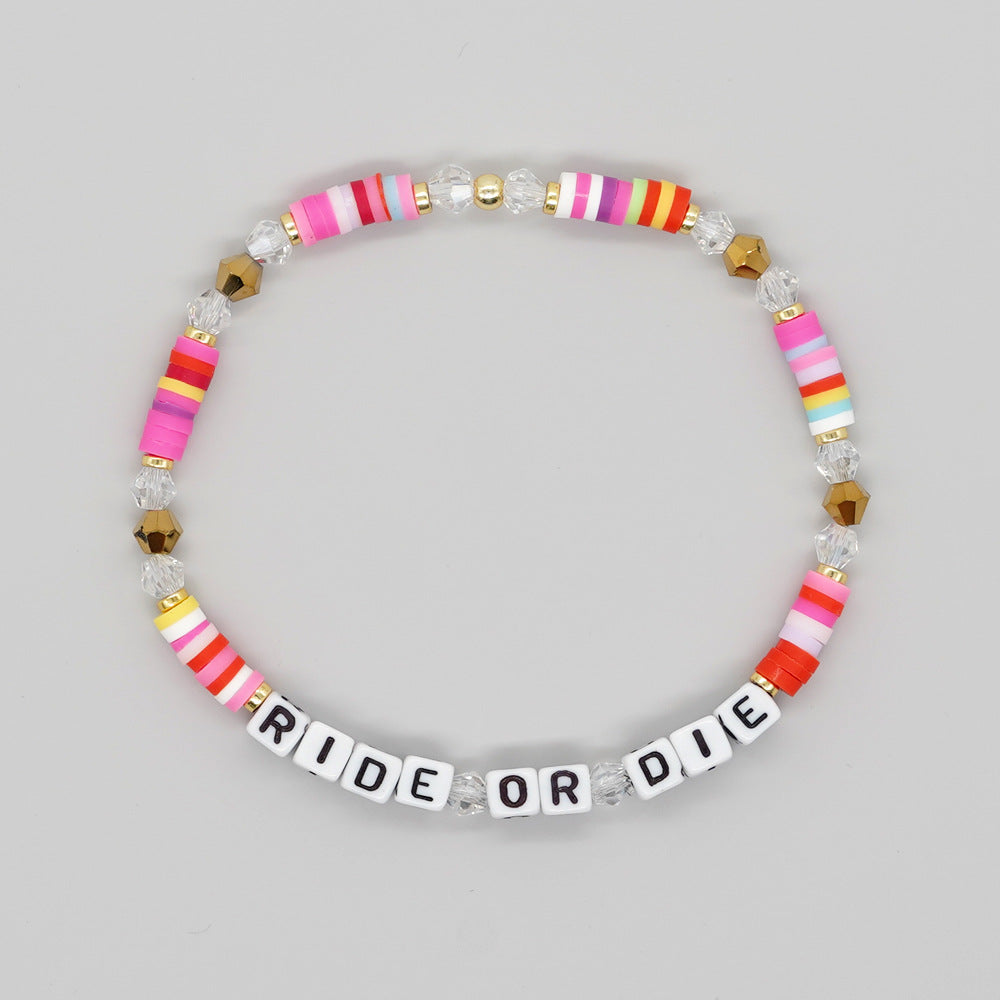 Perlen bunte Polymer Clay Kristall handgefertigte Armbänder