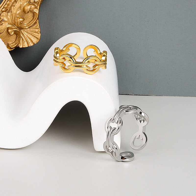 Style Cold Line Einfache offene Metallringe