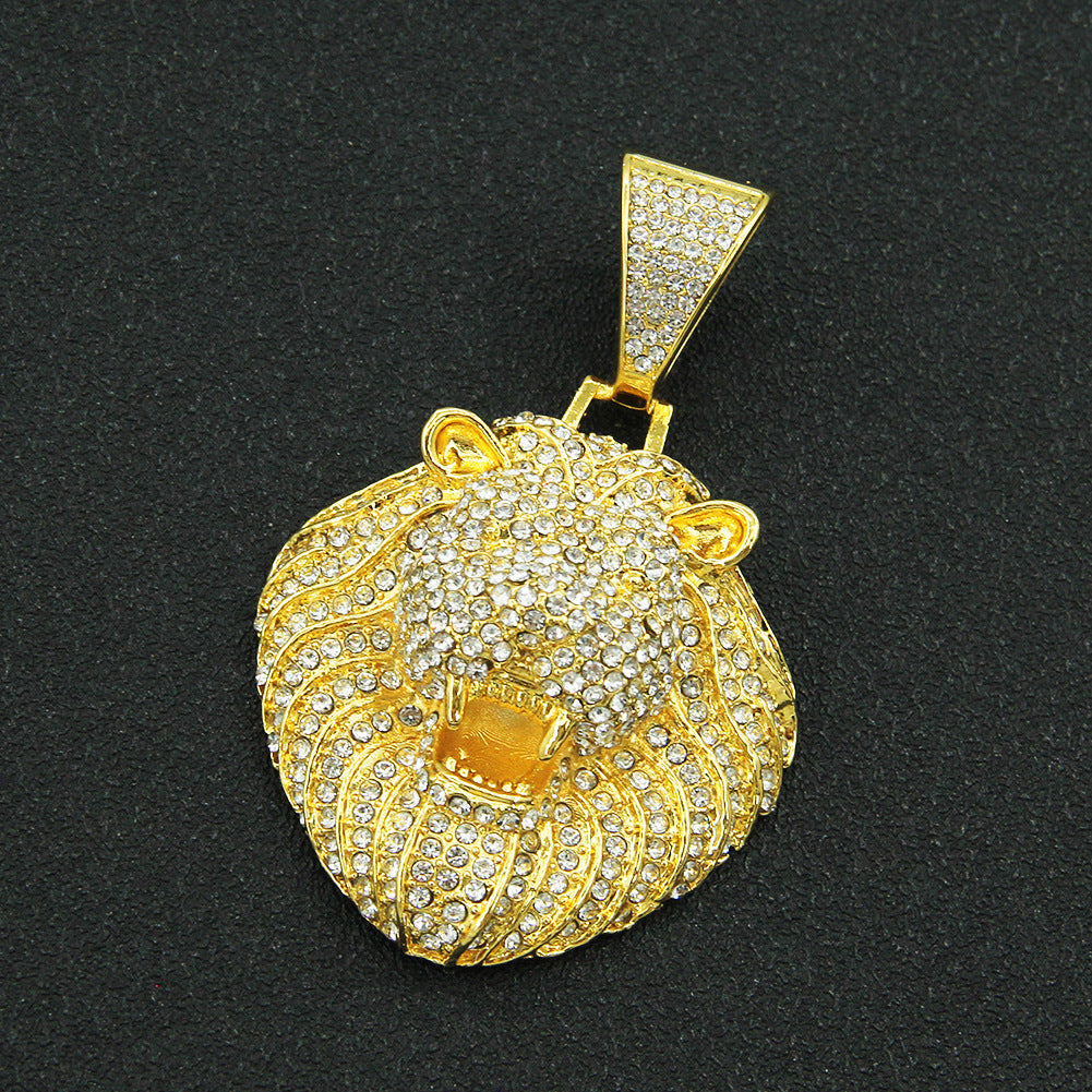 Colliers de hanche avec pendentif tête de Lion pour hommes, chaîne à maillons cubains