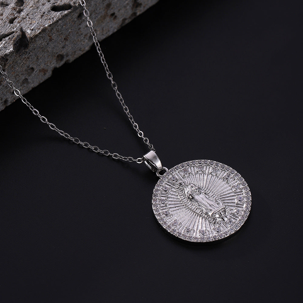 Ornament Vintage Virgin Mary Micro Pendant Necklaces