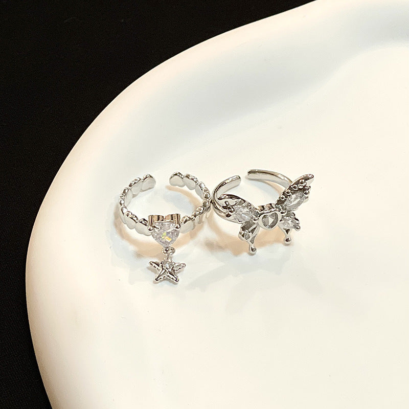 Glacier Butterfly Opening Female High-grade Sweet Cool Rings