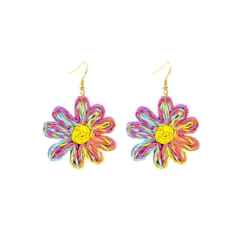 Small Daisy Bohemian Beach Vacation Style Earrings