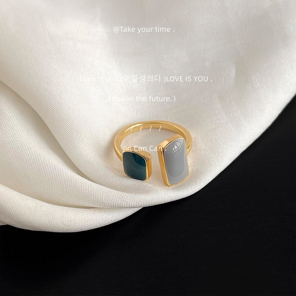 Stil Tropfoffene galvanisierte quadratische geometrische Ringe