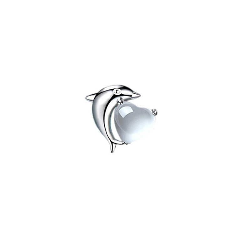 Dolphin Opal Stone Ear Female High-grade For Girlfriend Birthdays Valentine's Stud Earrings