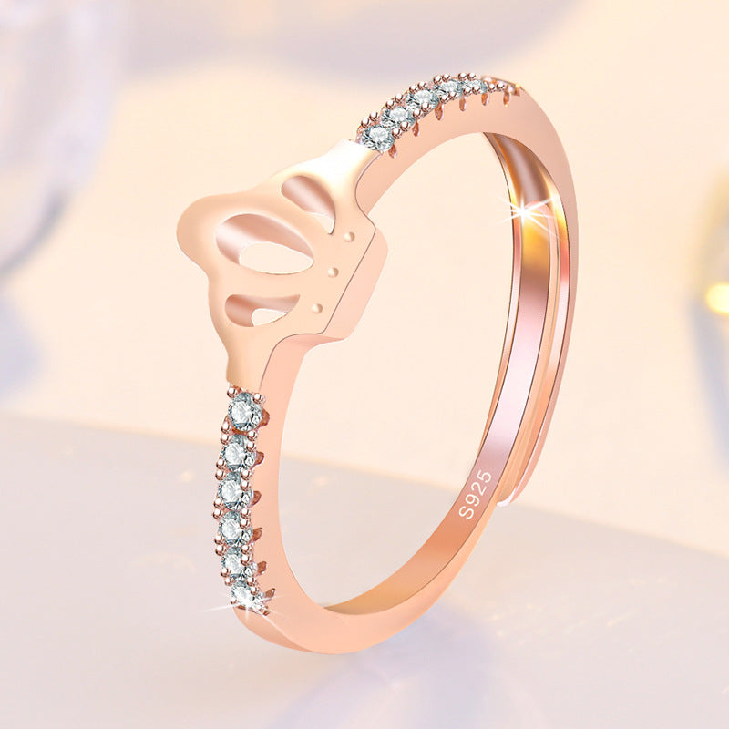 Anmutige Micro-Strass-Krone für Damen, Hipster-Ringe