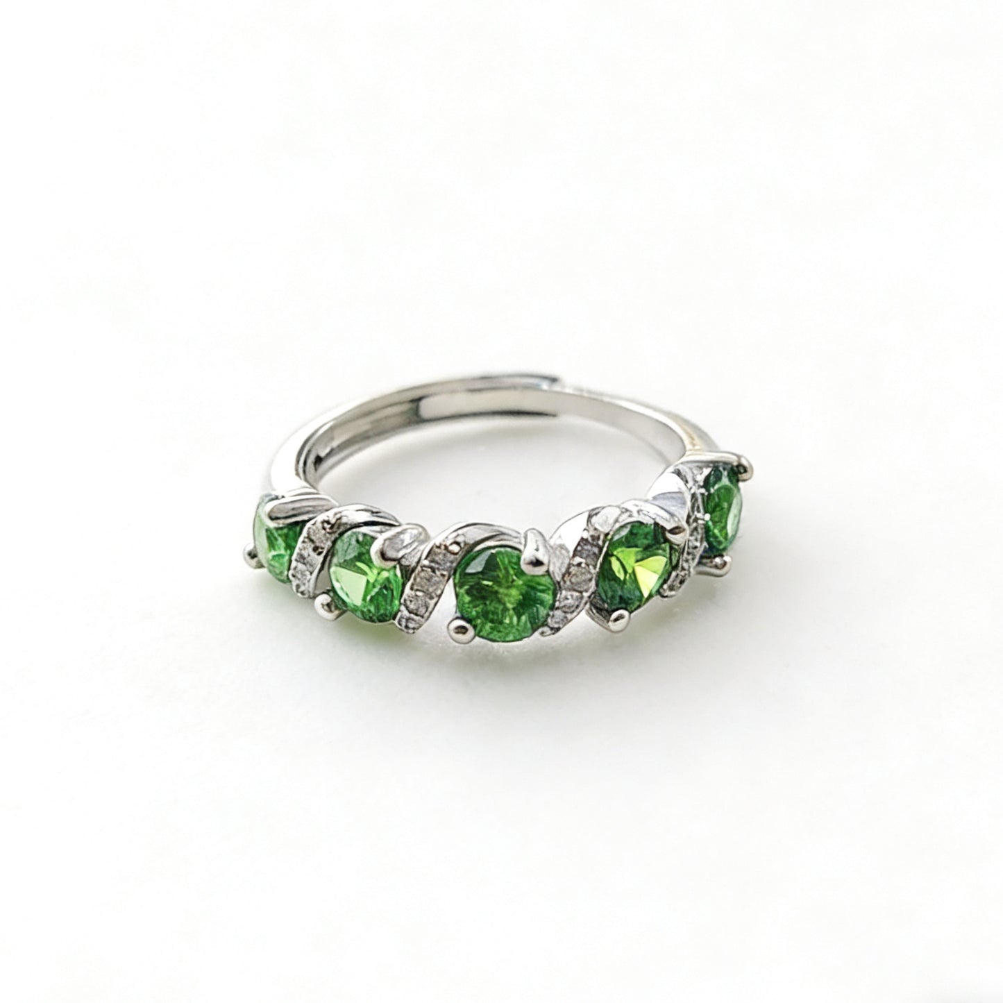 Women's Light Luxury Simulation Ruby Sapphire Open Mouth Stackable Fashion Twisted Rings