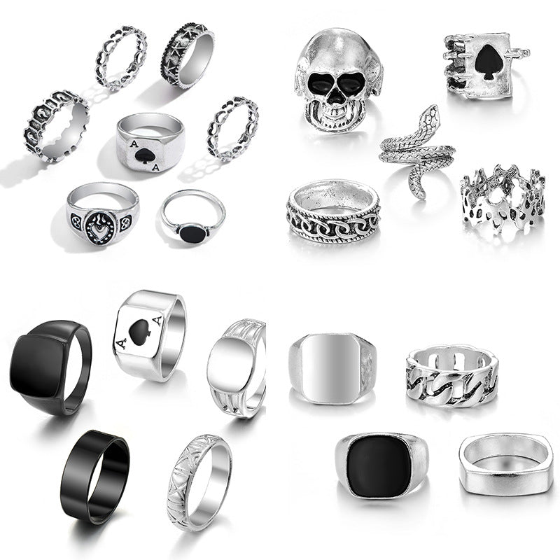 Women's & Men's & Personality Creative Retro And Exaggerated Metal Playing Rings