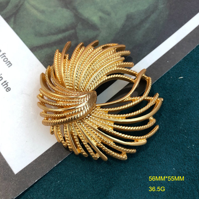 Ornament Electroplated Real Gold Plain Fireworks Design Brooch Rings