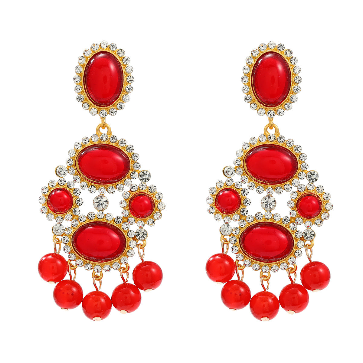 Women's Exaggerated Retro Tassel Bohemian Ethnic Style Earrings