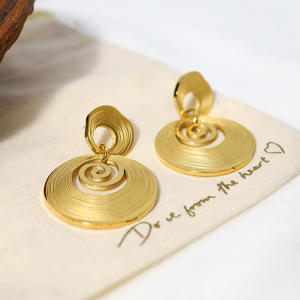 Texture Gold-plated Stainless Steel Creative Titanium Earrings