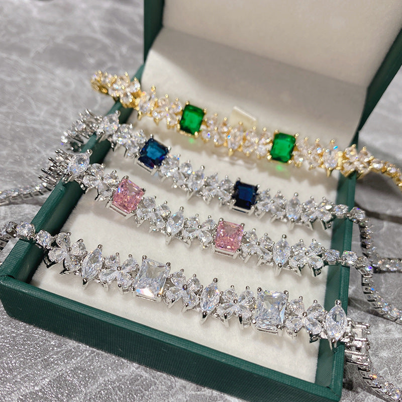 Live-Simulation rosa Temperament Flash farbige Edelsteine Armbänder