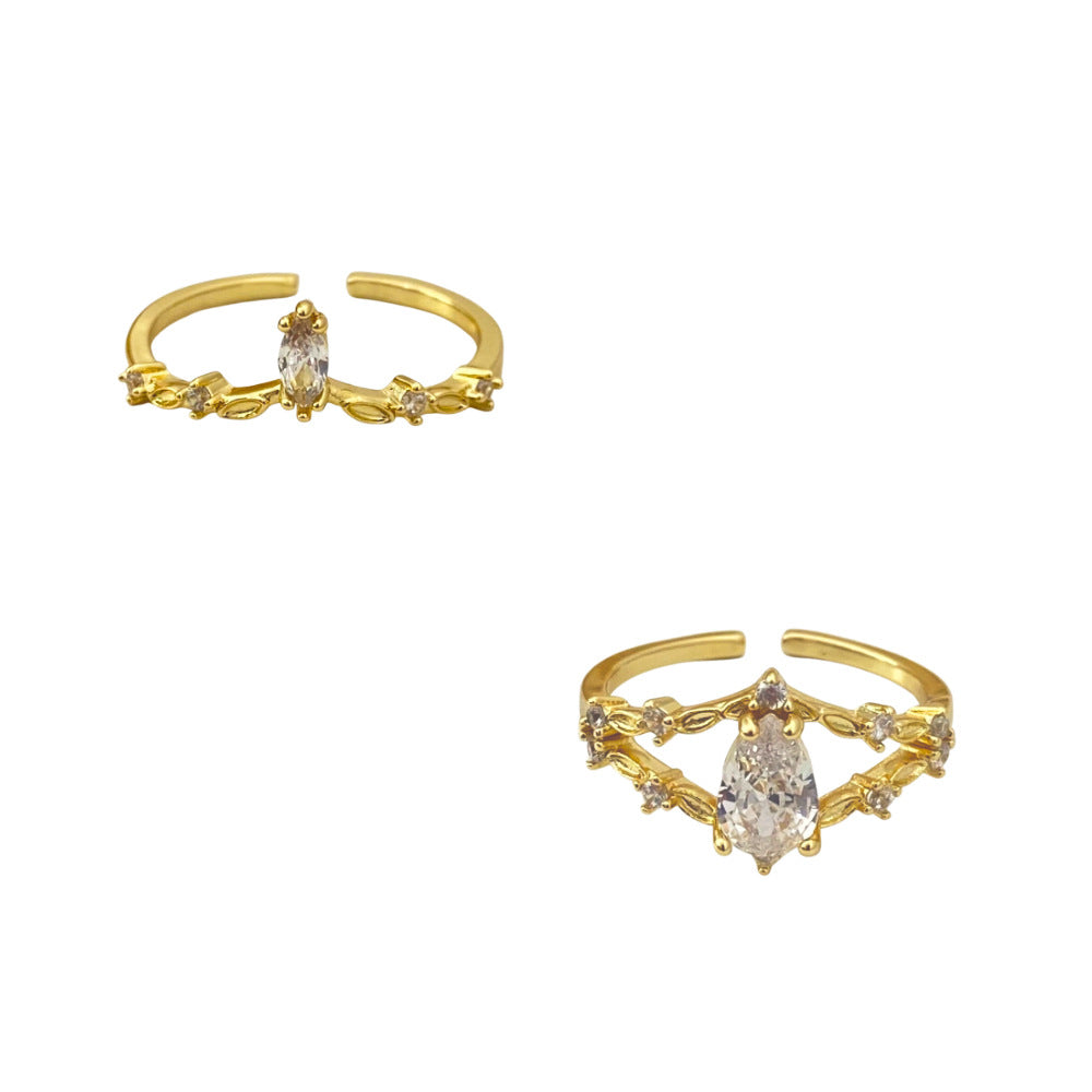 Offene, hochwertige, elegante Ringe im Feen-Design