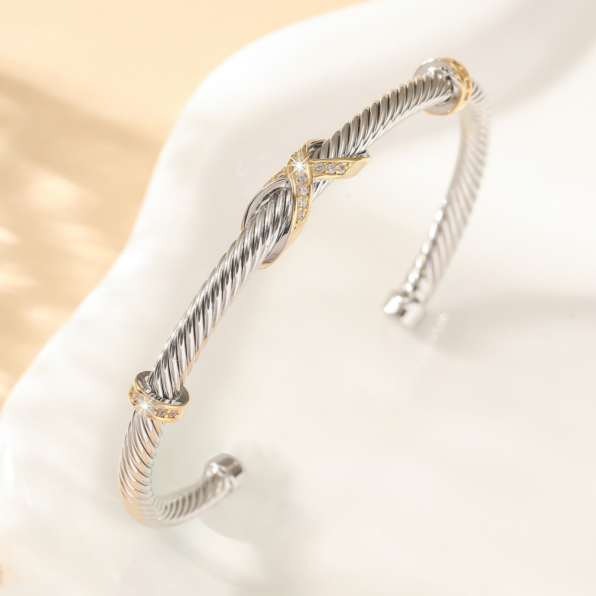 Steel Wire Rope Gold Stainless Titanium Bracelets