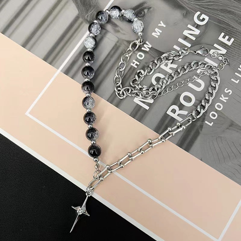 Pendant Female Colored Glaze Steel Chain Necklaces