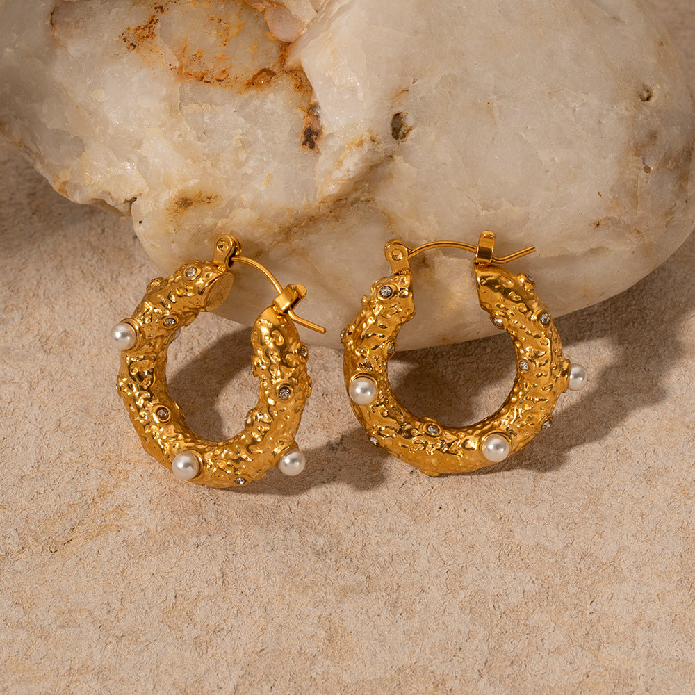 Women's Personality Hoop Gold Stainless Steel Jewelry Rings