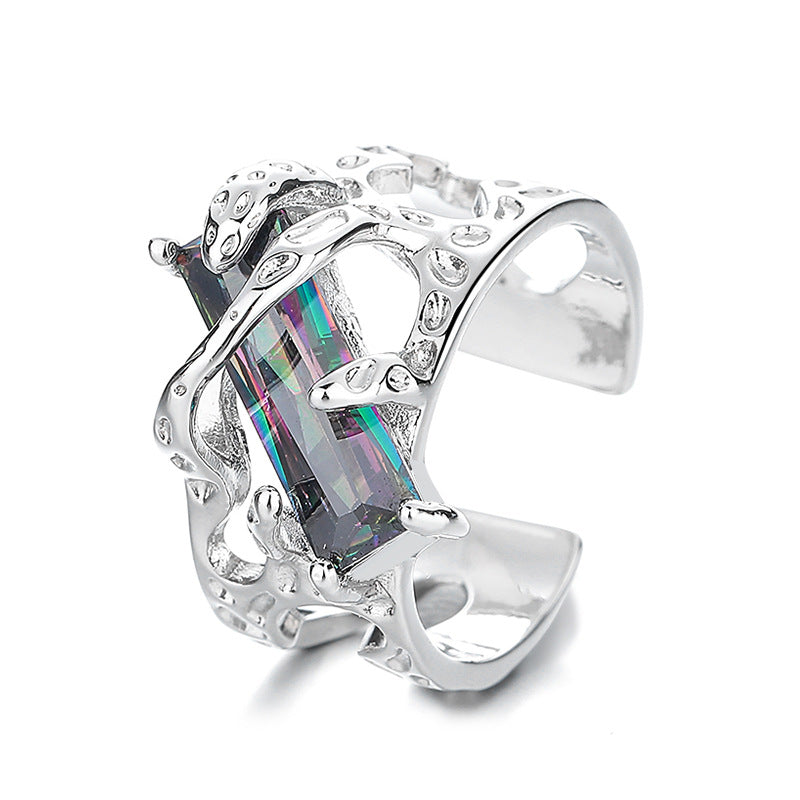 Women's & Men's Ruby And Trendy Domineering Unisex Style Texture Index Rings